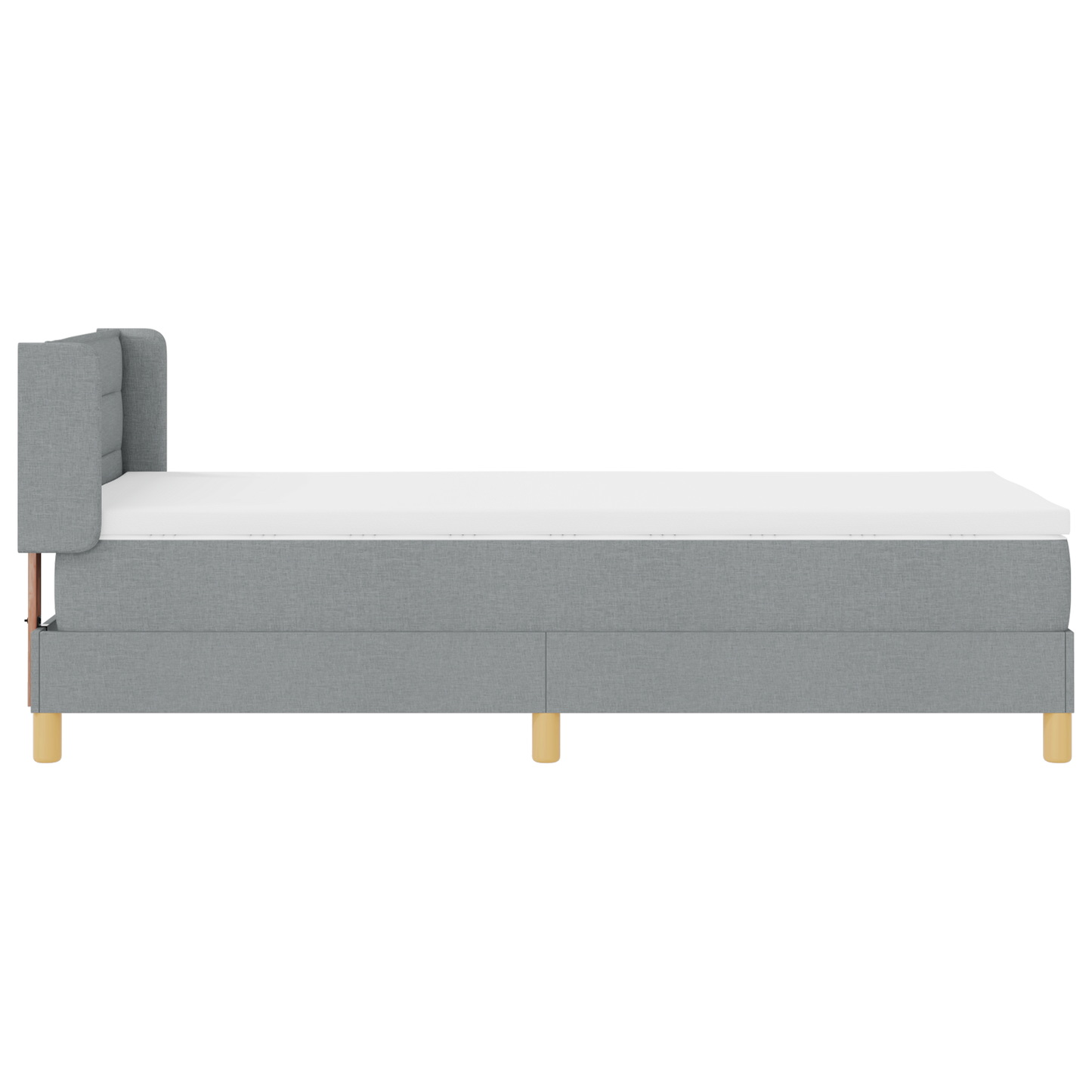 Boxspringbett mit Matratze hellgrau 100x200 cm Stoff