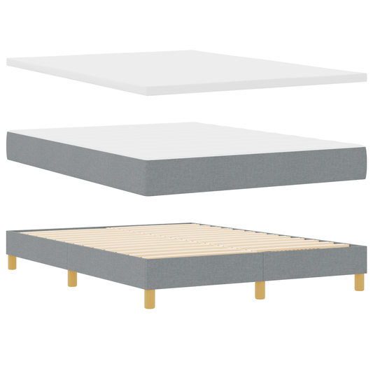 Boxspringbett mit Matratze Hellgrau 140x190 cm Stoff