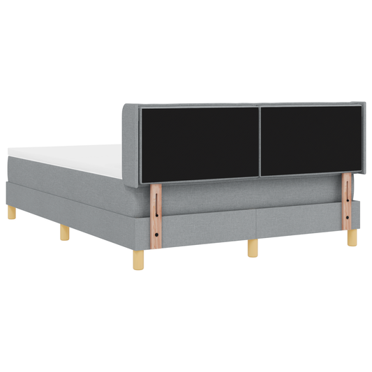 Boxspringbett mit Matratze Hellgrau 160x200 cm Stoff