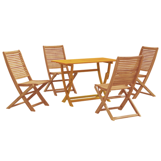 5-teilige Garten-Essgruppe aus Massivholz Akazie