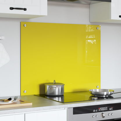 Küchenrückwand Gelb 80 x 60 x 0.6 cm Einscheibensicherheitsglas