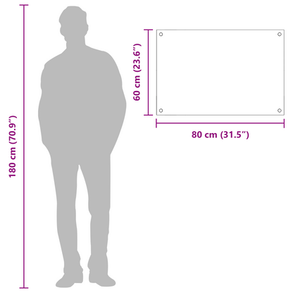 Küchenrückwand Gelb 80 x 60 x 0.6 cm Einscheibensicherheitsglas