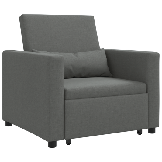 3-in-1 Einzelsofabett umwandelbar Dunkelgrau Stoff