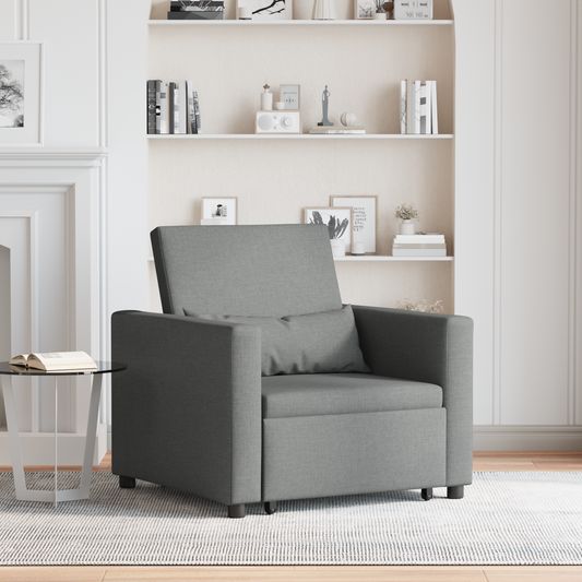 3-in-1 Einzelsofabett umwandelbar Dunkelgrau Stoff