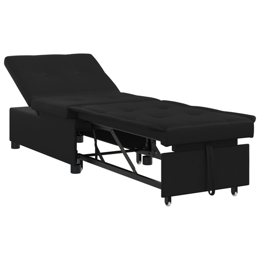 Schlafsofa mit Kissen Schwarz 67 x 194 x 82 cm Sperrholz
