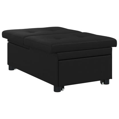 Schlafsofa mit Kissen Schwarz 67 x 194 x 82 cm Sperrholz