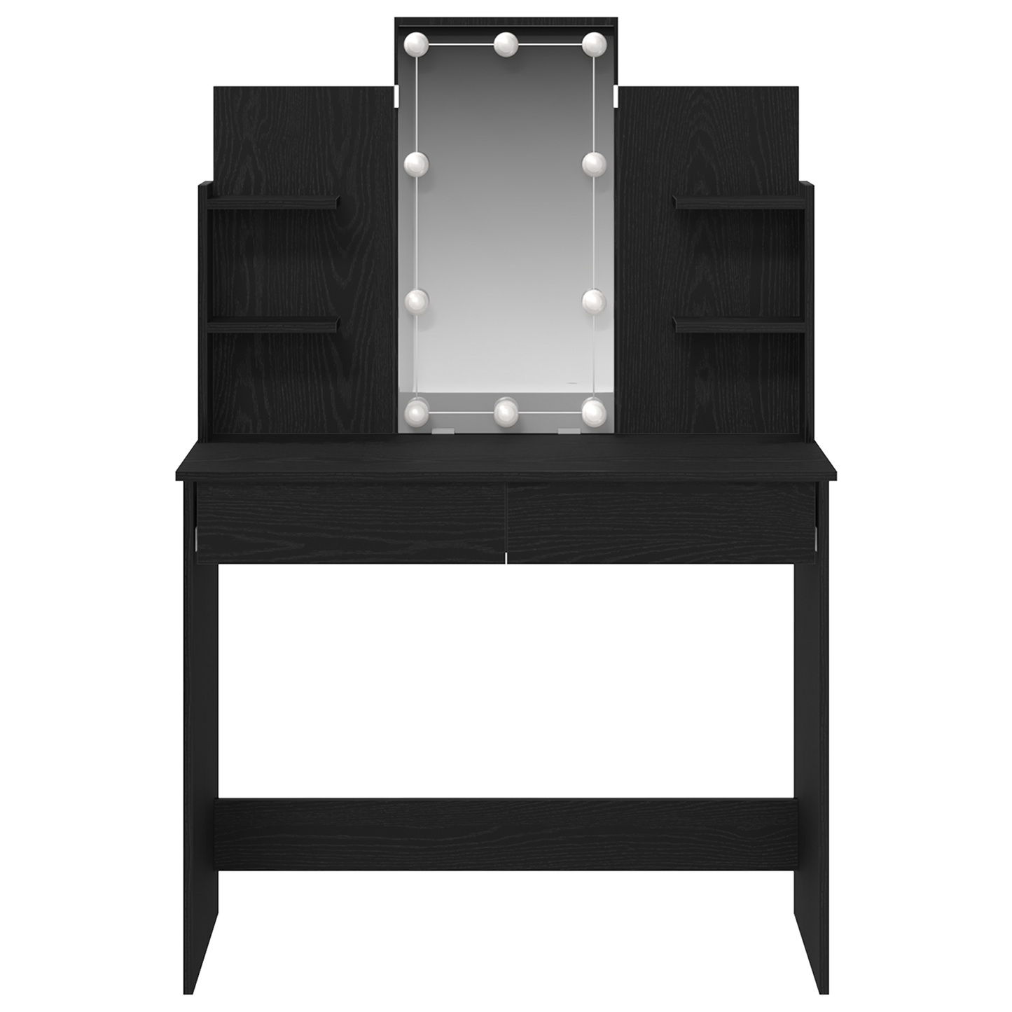 Schminktisch mit Regal Schwarz Eichen-Optik 96 x 40 x 142 cm