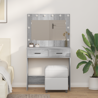 Schminktisch Grau Sonoma 78,5 x 41 x 135 cm Holzwerkstoff