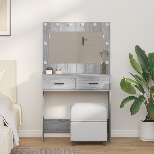 Schminktisch Grau Sonoma 78,5 x 41 x 135 cm Holzwerkstoff