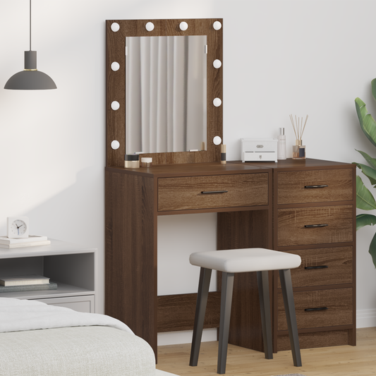 Schminktisch Braunes Eichenholz 50 x 41 x 135 cm Holzwerkstoff