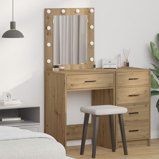 Schminktisch Eiche handwerklich 50 x 41 x 135 cm Holzwerkstoff