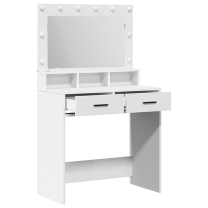 Schminktisch mit Schubladen Weiß 79 x 41 x 135 cm Holzwerkstoff