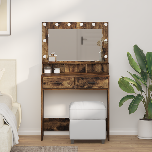Schminktisch Räuchereiche 79 x 41 x 135 cm Holzwerkstoff
