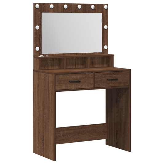 Schminktisch Braun Eichen-Optik 79 x 41 x 135 cm Holzwerkstoff