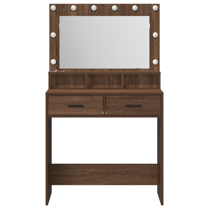 Schminktisch Braun Eichen-Optik 79 x 41 x 135 cm Holzwerkstoff