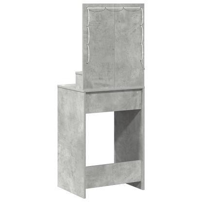 Schminktisch mit Regal Betongrau 50 x 41 x 135 cm Holzwerkstoff
