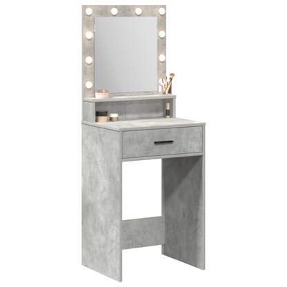 Schminktisch mit Regal Betongrau 50 x 41 x 135 cm Holzwerkstoff