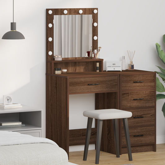 Schminktisch Braun Eichen-Optik 50 x 41 x 135 cm Holzwerkstoff