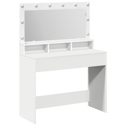 Schminktisch mit Regal Weiß 100 x 41 x 135 cm Holzwerkstoff