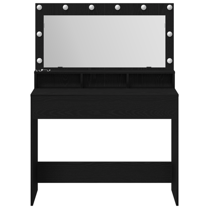 Schminktisch mit Regal Schwarz Eichen-Optik 100 x 41 x 135 cm