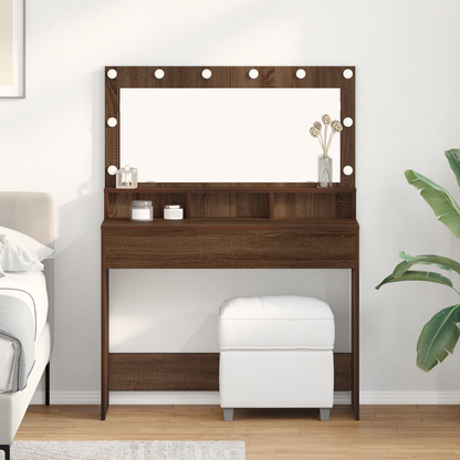 Schminktisch Braun Eichen-Optik 100 x 41 x 135 cm Holzwerkstoff