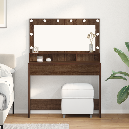 Schminktisch Braun Eichen-Optik 100 x 41 x 135 cm Holzwerkstoff