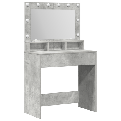 Schminktisch mit Regal Betongrau 79 x 41 x 135 cm Holzwerkstoff