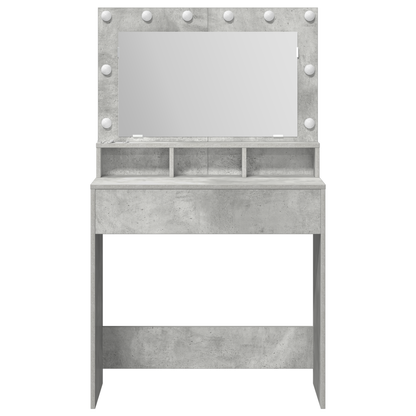 Schminktisch mit Regal Betongrau 79 x 41 x 135 cm Holzwerkstoff