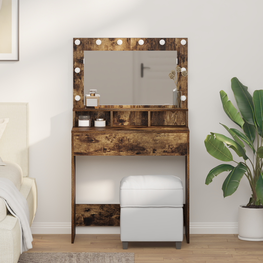 Schminktisch Geräucherte Eiche 79 x 41 x 135 cm Holzwerkstoff