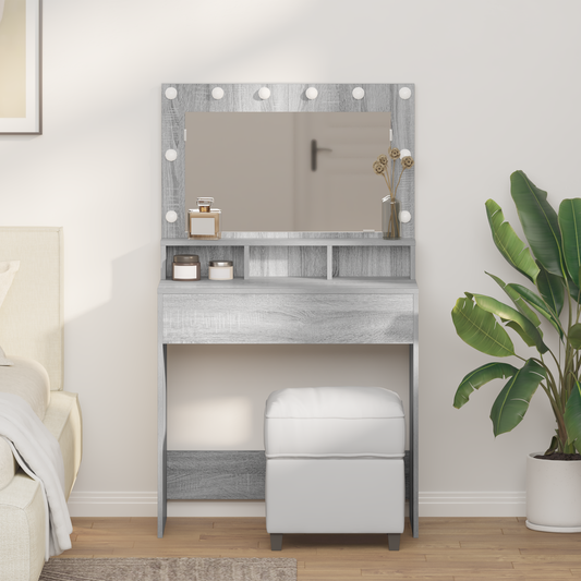 Schminktisch Grau Sonoma 79 x 41 x 135 cm Holzwerkstoff