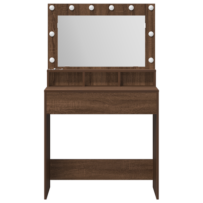 Schminktisch Braun Eichen-Optik 79 x 41 x 135 cm Holzwerkstoff