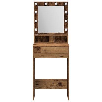 Schminktisch mit Regal Altholz 50 x 41 x 135 cm Holzwerkstoff