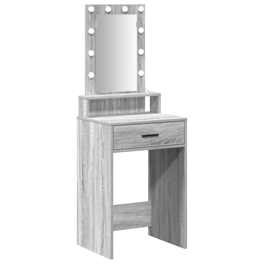 Schminktisch mit Schubladen Grau 50 x 41 x 140 cm Holzwerkstoff