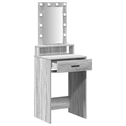 Schminktisch mit Schubladen Grau 50 x 41 x 140 cm Holzwerkstoff