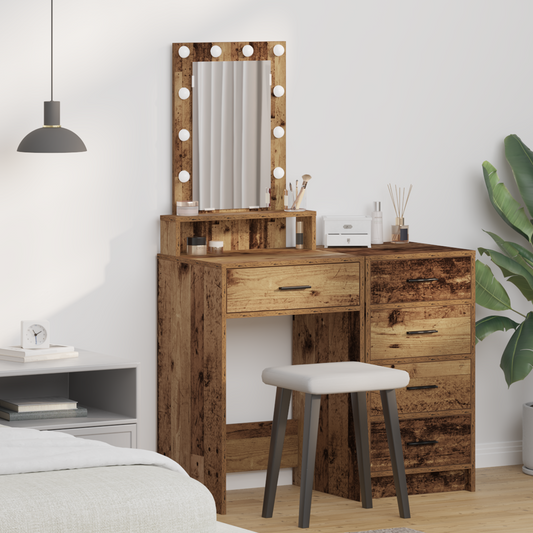 Schminktisch mit Speicher Braun 50 x 41 x 140 cm Holzwerkstoff