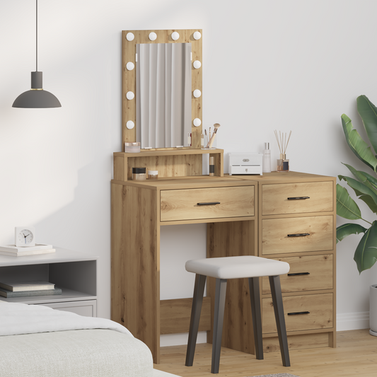 Schminktisch mit Speicher Braun 50 x 41 x 140 cm Holzwerkstoff