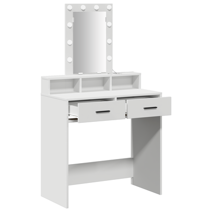 Schminktisch mit Schubladen Weiß 79 x 41 x 140 cm Holzwerkstoff