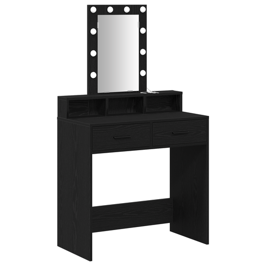 Schminktisch mit Spiegel Schwarz 79 x 41 x 140 cm Holzwerkstoff