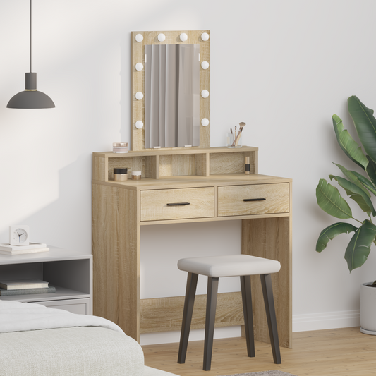 Schminktisch mit Speicher Braun 79 x 41 x 140 cm Holzwerkstoff