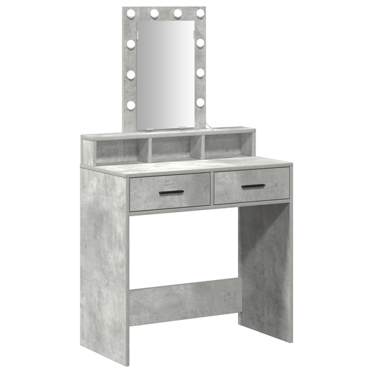 Schminktisch mit Schubladen Grau 79 x 41 x 140 cm Holzwerkstoff