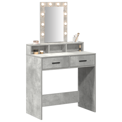 Schminktisch mit Schubladen Grau 79 x 41 x 140 cm Holzwerkstoff