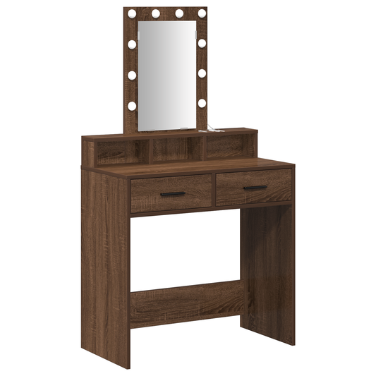 Schminktisch mit Speicher Braun 79 x 41 x 140 cm Holzwerkstoff