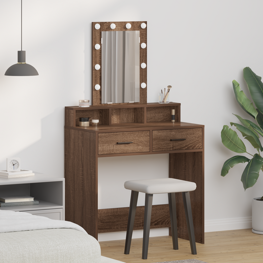 Schminktisch mit Speicher Braun 79 x 41 x 140 cm Holzwerkstoff