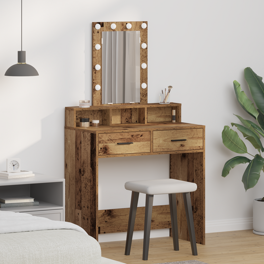 Schminktisch mit Speicher Braun 79 x 41 x 140 cm Holzwerkstoff
