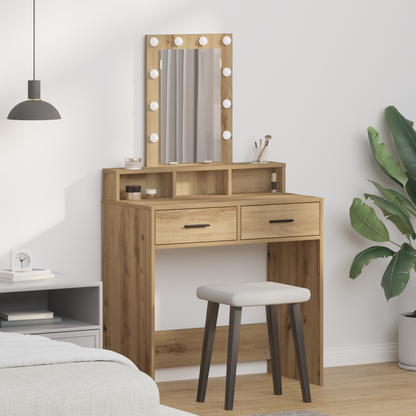 Schminktisch mit Speicher Braun 79 x 41 x 140 cm Holzwerkstoff
