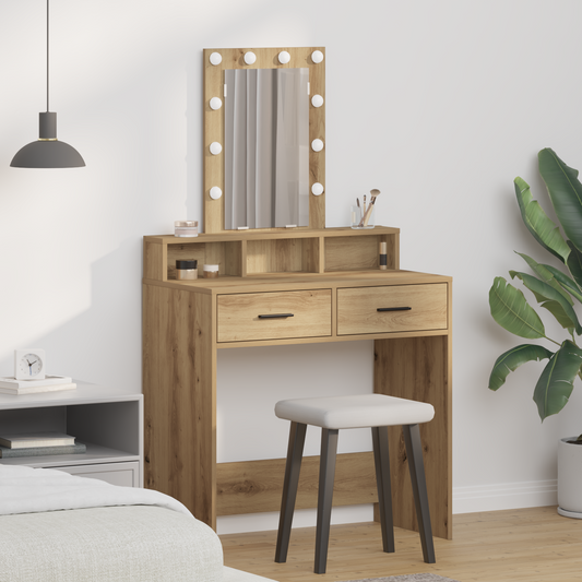 Schminktisch mit Speicher Braun 79 x 41 x 140 cm Holzwerkstoff