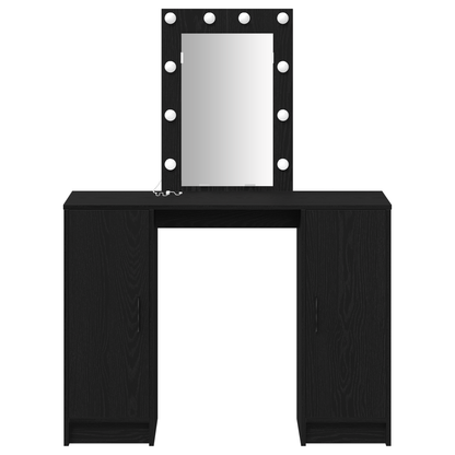 Schminktisch mit Tür Schwarz 102 x 33 x 135 cm Holzwerkstoff