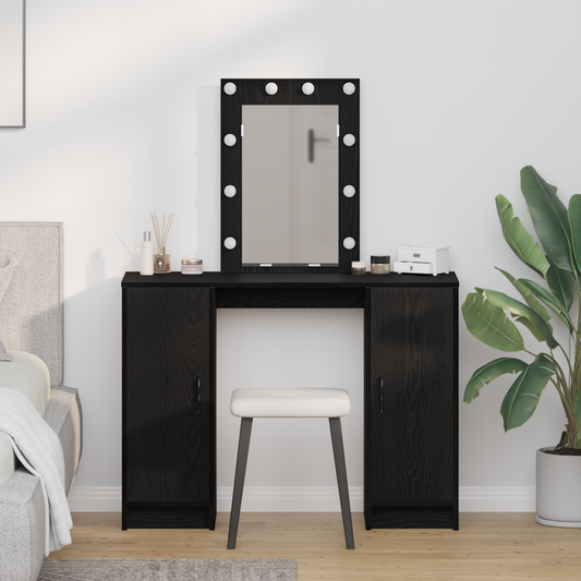 Schminktisch mit Tür Schwarz 102 x 33 x 135 cm Holzwerkstoff