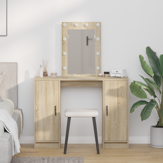 Schminktisch mit Speicher Braun 102 x 33 x 135 cm Holzwerkstoff
