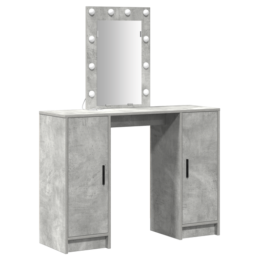 Schminktisch mit Tür Hellgrau 102 x 33 x 135 cm Holzwerkstoff